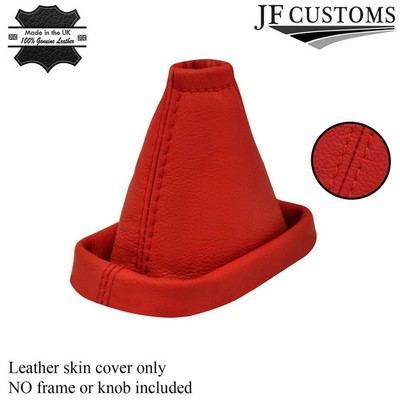 ROTE ECHTLEDER SCHALTMANSCHETTE FÜR NISSAN MICRA K12 2006-2010 CUSTOM NEU