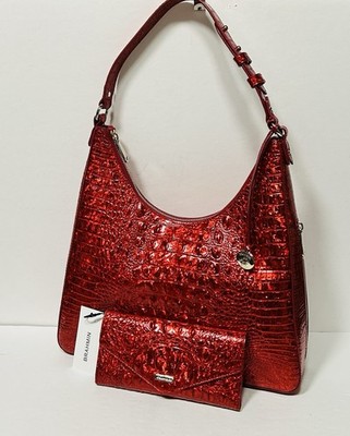 BRAHMIN NWT RED OPAL TABITHA SATCHEL & VERONICA WALLET ~ GENUINE