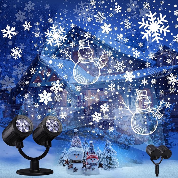 Projektor Weihnachten AußEn LED Schneeflocken Schneemann Wasserdicht Mit Timer-image