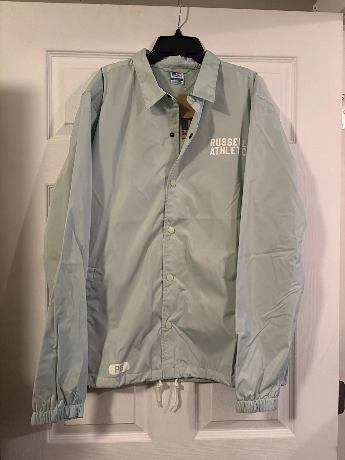 Russell Athletic Wind Breaker Jacket Men’s Size L Green Button Up NWT - 337