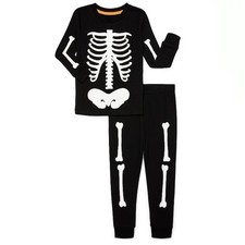 Way To Celebrate Halloween Toddler Glow In The Dark Skeleton 2 Piece Pajama Set