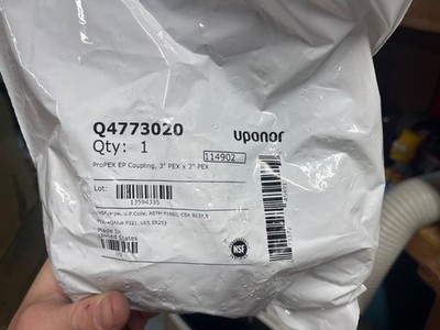 Uponor Q4773020  3'' x 2'' PEX x PEX ProPEX EP Reducing Coupling 114902