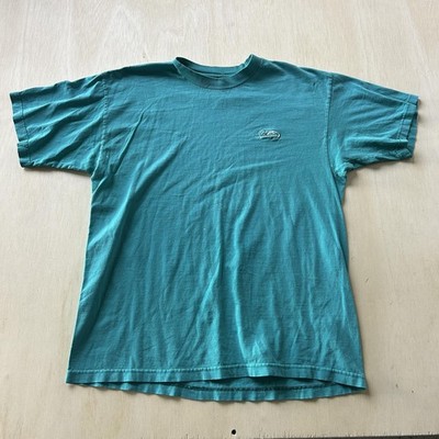 Vintage Kangaroo Poo Shirt Mens Large Teal Embroidered Logo Crew Neck Tee