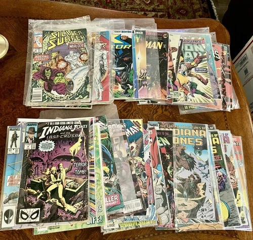 Vintage Comic Book Collection Lot of 50 Indiana Jones X Men Spider Man Super Man