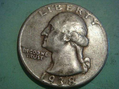 Decent 1938 P Washington Quarter in Fine+ cond actual coin in pic