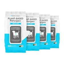 Petkin Plant-Based PetWipes, 100 Wipes, 4 Pack - Biobased, Sustainable, Big &...