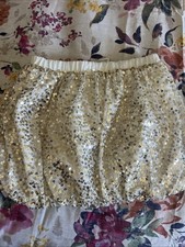cherokee Girl Skirt Sequins Gold/white Size L10-12