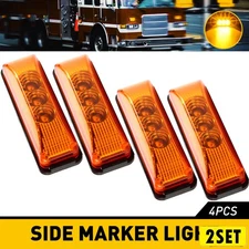 4x Side LED RV Marker Lights Trailer Truck Clearance Light Lamp Waterproof Amber