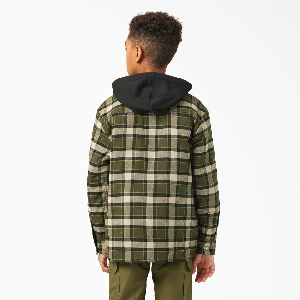 Dickies Kids Flannel Shirt Jacket Size M (10y-12y) Moss Green NWT MSRP $49.99 - Image 2 of 4