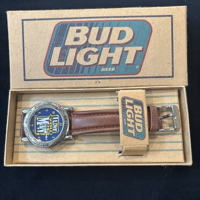 Vintage Bud Light I Love You Man Watch w Box New Battery Works Promo