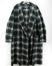 VGT Pendleton Robe Men Large Green Virgin Wool Campbell Tartan 70s Plaid Belted
