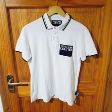VERSACE JEANS COUTURE Polo uomo manica corta colletto logo bianco taglia M