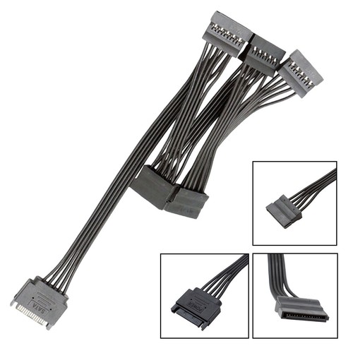 SATA Power Extension Hard Drive Cable 15 Pin 1 Male to 5 Female Splitter AdaptUI - Picture 7 of 10