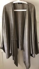 Eskandar Linen Waterfall Jacket - Taupe