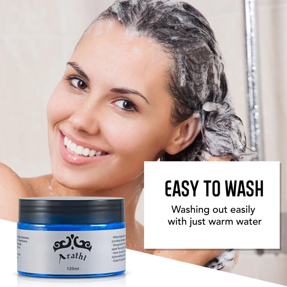 Crema tinte barro cera color cabello Arathi unisex lavable modelado temporal 11 colores Foto 3 de 4