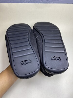 Coach Moccasin Slippers Mens 10 D Black Suede Fleece  display picture 2