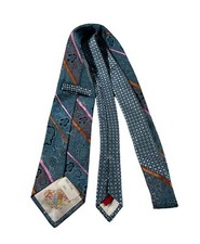 Robert Graham Mens Silk Neck Tie Designer Paisley Striped Multicolor Made USA