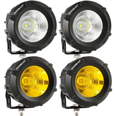 AUXBEAM 3.5'' Round LED Work Driving Spot Lights Bar Bumper Fog Pods Off Road ATV