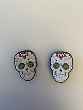 Dia De Los Muertos Sugar Skull Shoe Charm For Crocs Set Of 2