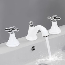 Weiß 3-Loch Waschtischarmatur Standard-G1/2-Zoll-Schnittstelle Mischbatterie