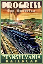 Pennsylvania Railroad S-1 Lowey Streamlined Steam Locomotive Train Art Print 081