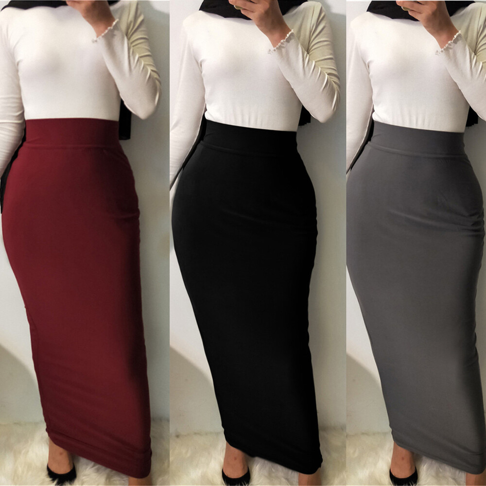 Women Maxi Skirt Bodycon Slim Fit 