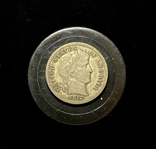 1912-D Denver Mint SILVER Barber Dime-XF Details