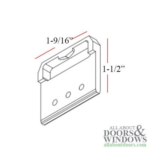 Keeper, Face Mount, Single / Double Hung Sliding Window Sash Lock Strike - White - Picture 3 of 3