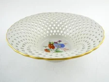 KPM Berlin Pierced Reticulated Porcelain Floral Bowl 5.5 Inches Diameter A+ COND