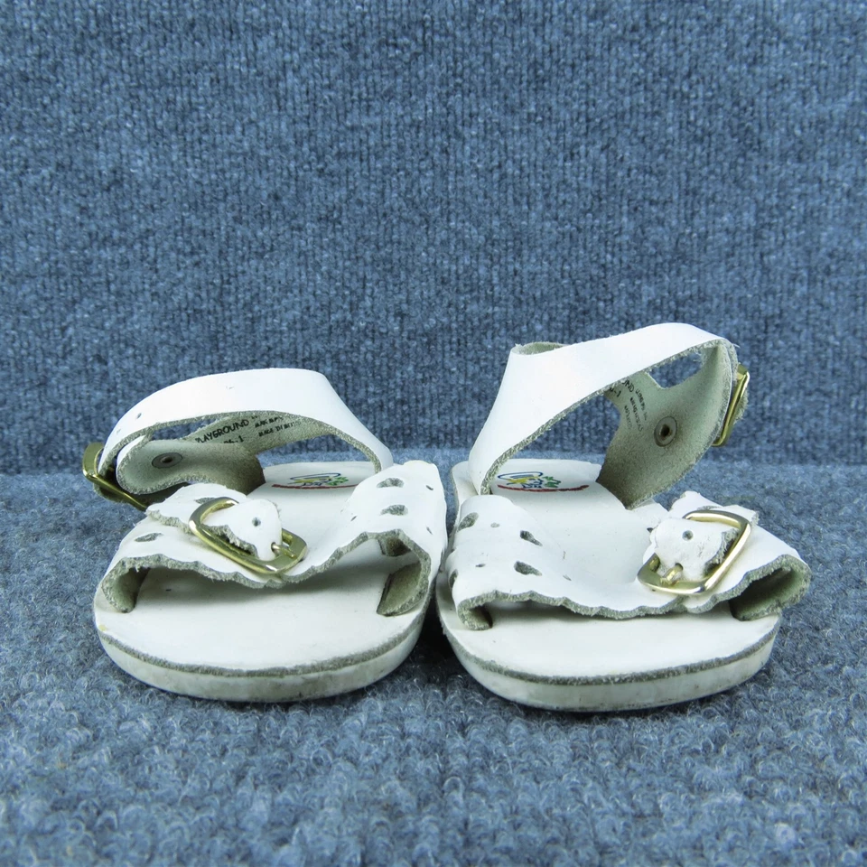 Zapatos Buster Marrón Niñas Correa al Tobillo Blanco Cuero Hebilla Talla T 6 Medianos Foto 2 de 4