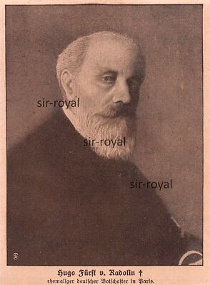 Hugo Fürst von Radolin - 1917 - Historische Aufnahme ~9x12cm