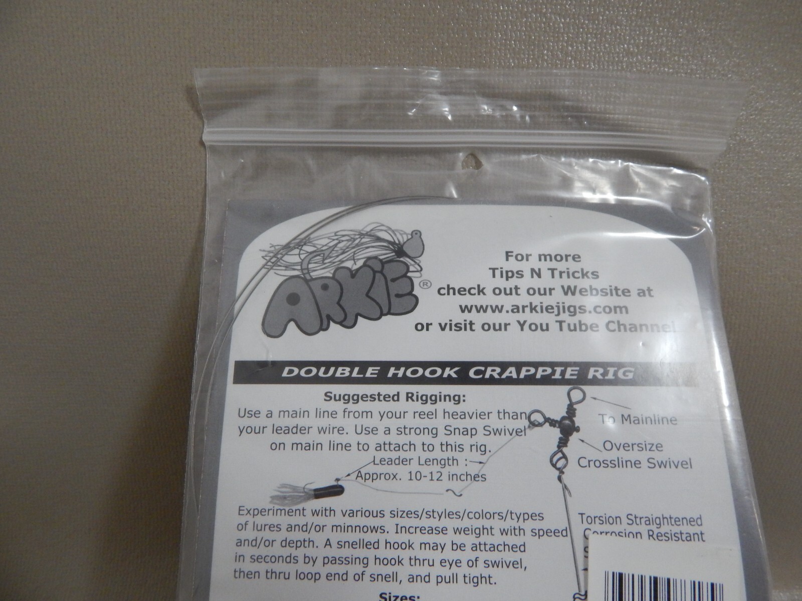 Lot of ARKIE SPIDER RIGGING Double Hook Crappie Rig 1/2oz Troll