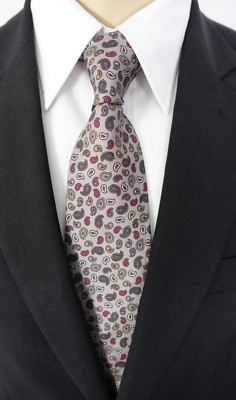 NEU - PAL ZILERI Herren Anlass/Business Krawatte - grau - Paisleymuster - Seide