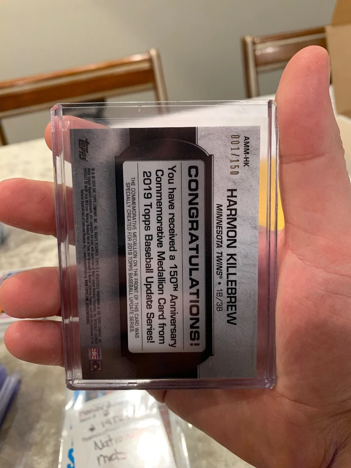 001 2019 Topps Update HARMON KILLEBREW 150th Anniversary Medallion Twins 001/150 - Image 2 of 2