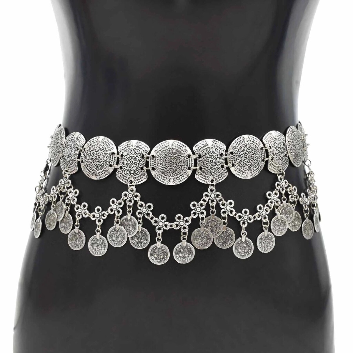 Belt Women Boho Vintage Party Jewelry Coin Tassel Metal 