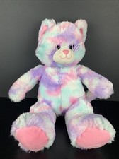1912A Build A Bear Kitty Cat Plush Stuffed Animal Pastel Swirls Tie-Dye 16"