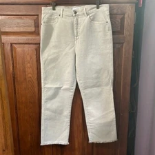 Loft ecru high waist straight crop jeans 31 12