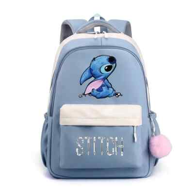 Lilo Stitch Backpack Schoolbag College Students Patchwork Laptop Simple Mochilas