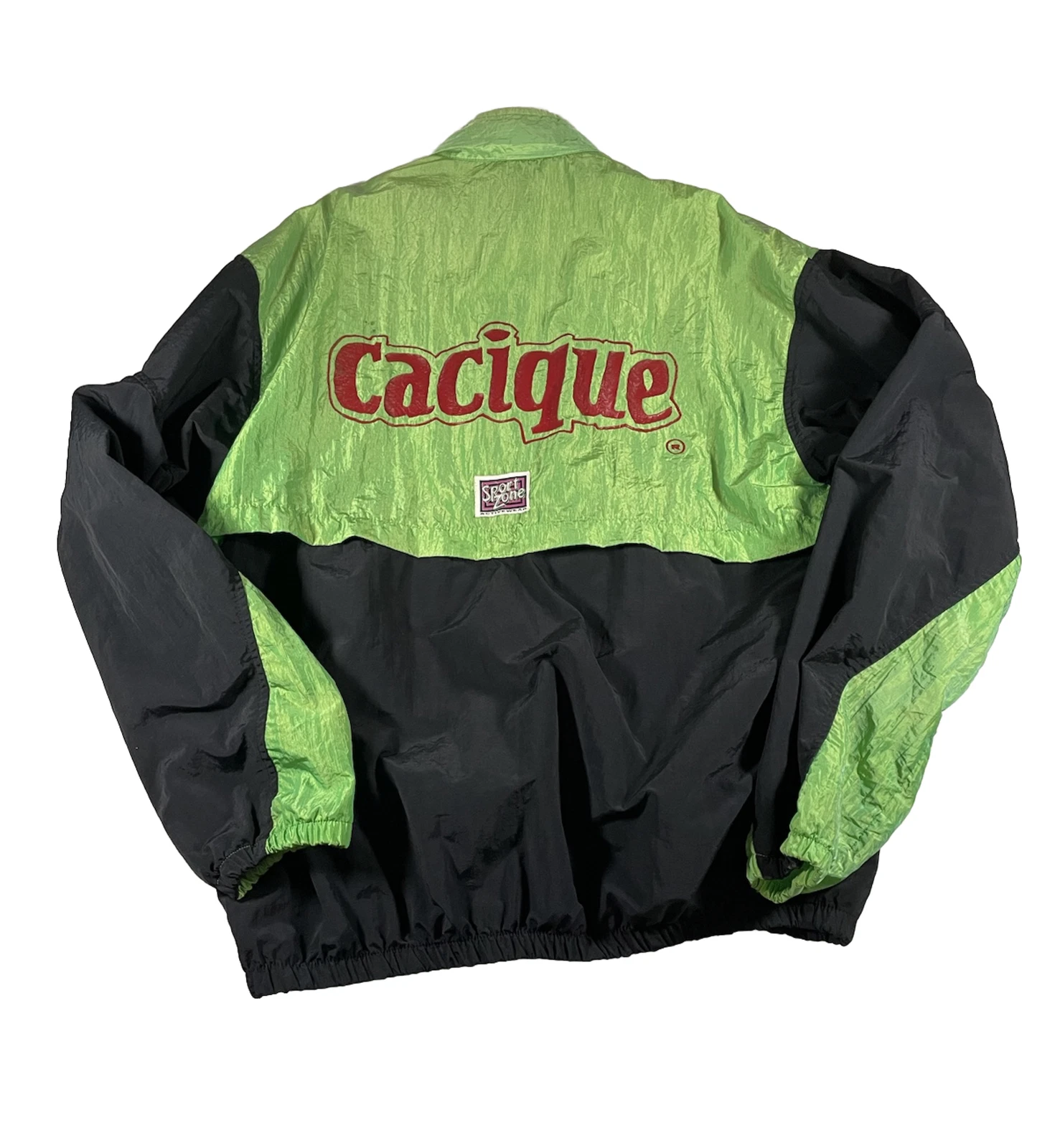 Vtg Cacique Zip Front Jacket Fits M L Sport Zone Activewear Mexican Food Cheese