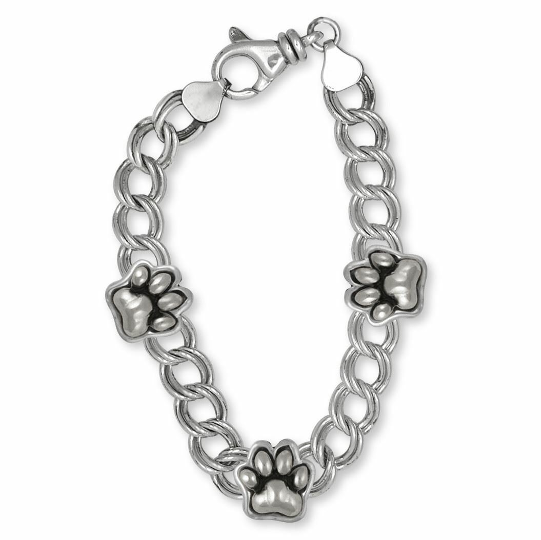 Dog Paw Bracelet Jewelry Sterling Silver Handmade Dog Bracelet PZ3