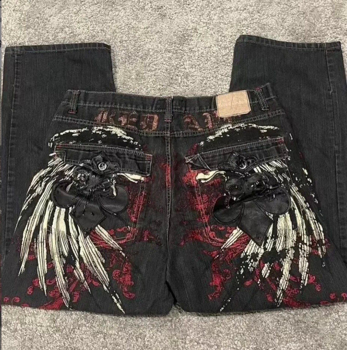 NEW JNCO Y2K Baggy Jeans Men Vintage Embroidered High Quality Jeans Hip Hop Goth