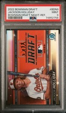 JACKSON HOLLIDAY 2022 Bowman Chrome #BDN-9 Draft Night REFRACTOR /250 PSA 9