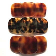 Vintage Tortoiseshell Barrette Rounded Square Women's Hair Clip Made in France