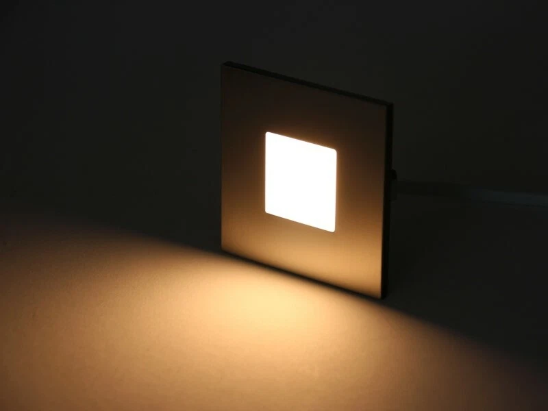 10x LED Wandeinbauleuchte Alu gebürstet 230V 2,5W warmweiss Stufenbeleuchtung - Bild 4 von 4