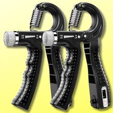 2 Hand Grip Strengthener Power Trainer Gripper Strength Adjustable Gym Exerciser