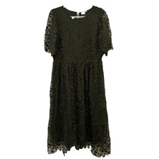 Baltic Born Kendra Embroidered Dress Womens 1X XL Olive Green Holiday Party