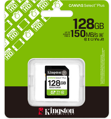 Kingston 128 GB Speicherkarte Canvas Select Plus SDXC, UHS-I U1, Class 10, V10