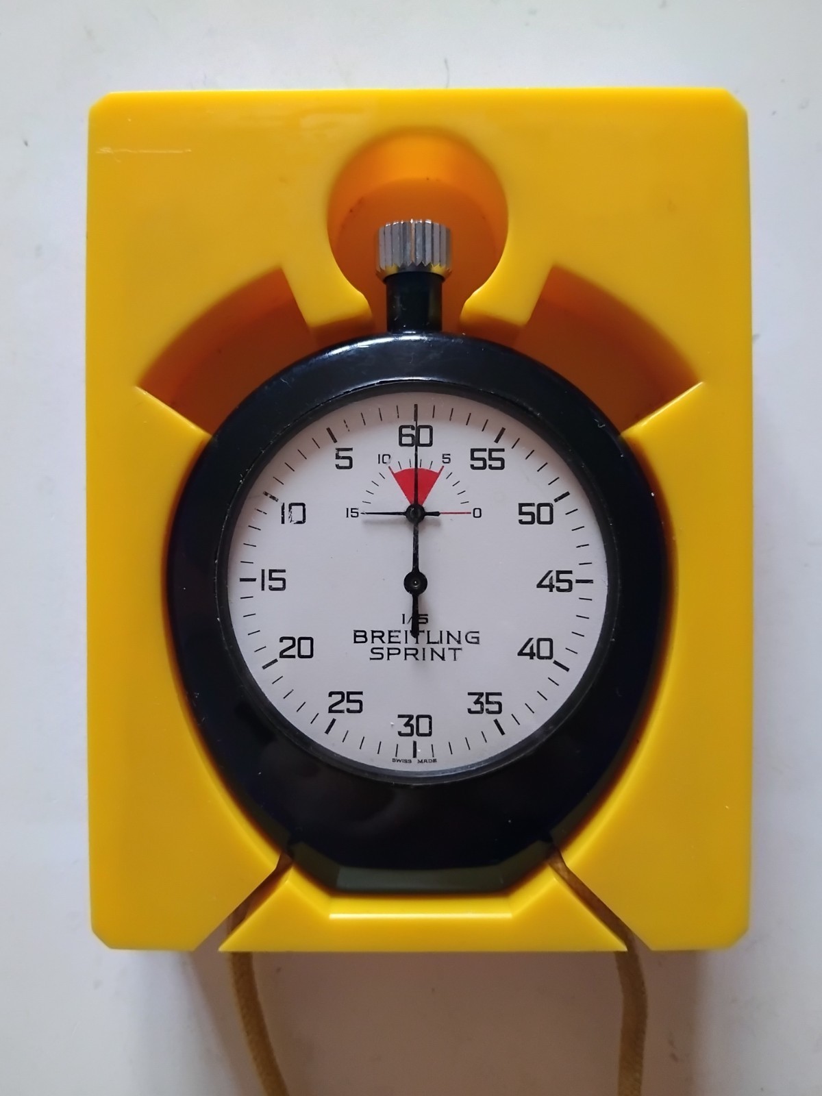 Vintage Breitling Sprint 1/5th sec Stopwatch Swiss made with Rubber Case Working