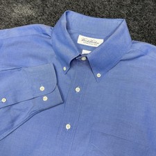 Brooks Brothers Men's Non-Iron 100 Cotton Pocket Blue Dress Shirt 16-34/35