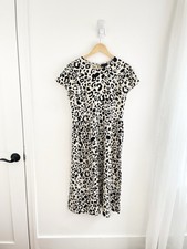 Who What Wear M Leopard Linen Blend Midi Dress Women’s Medium 